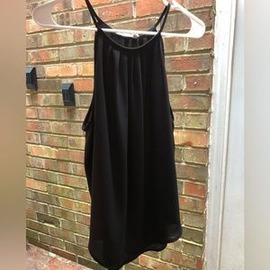 Lush Nordstorm Black Sheer spaghetti strap blouse. Size Med NWOT 100% polyester